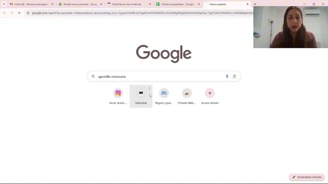 Búsqueda del sistema de apostilla en Google.