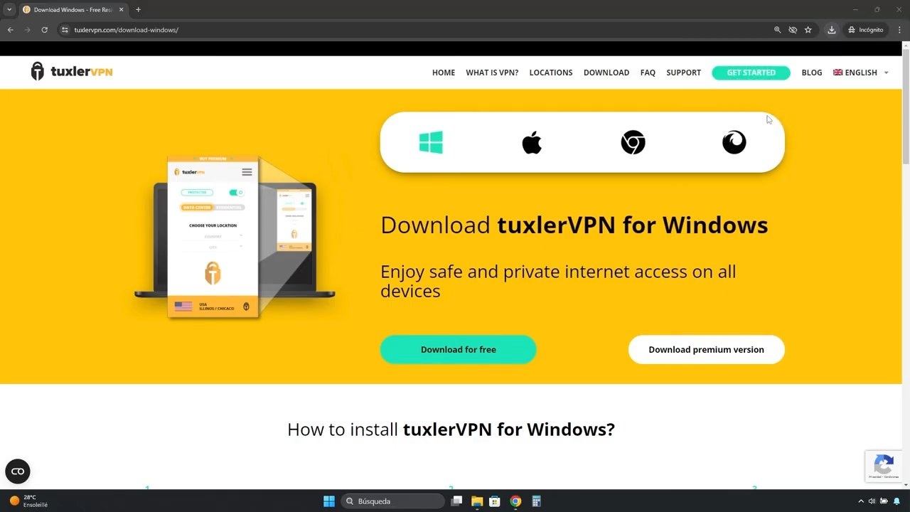 Interfaz inicial de Tuxler VPN